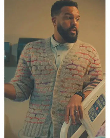No Good Deed 2024 O-T Fagbenle Beige Patterned Cardigans