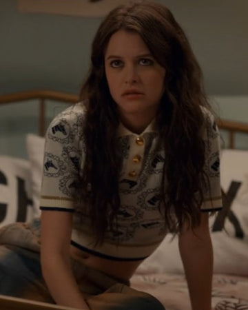 Ginny & Georgia Sara Waisglass Horse Print Polo Top