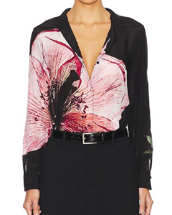 The Neighborhood Tichina Arnold Pink Flower Printed Shirt