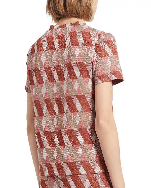 And Just Like That S03 Miranda Hobbes Jacquard Metallic Top