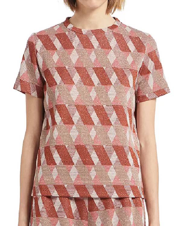 And Just Like That S03 Miranda Hobbes Jacquard Metallic Top