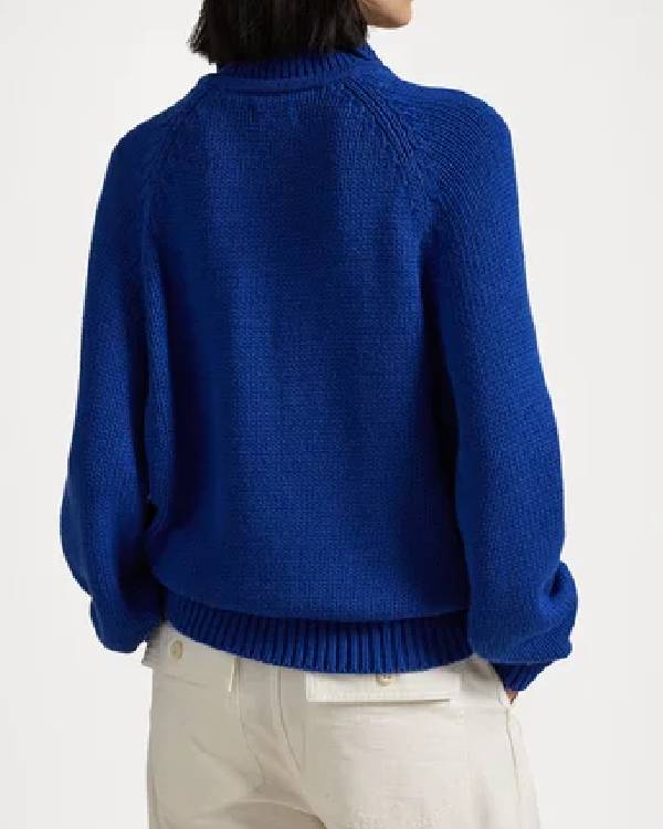 Nobody Wants This Justine Lupe Blue Collared Sweater