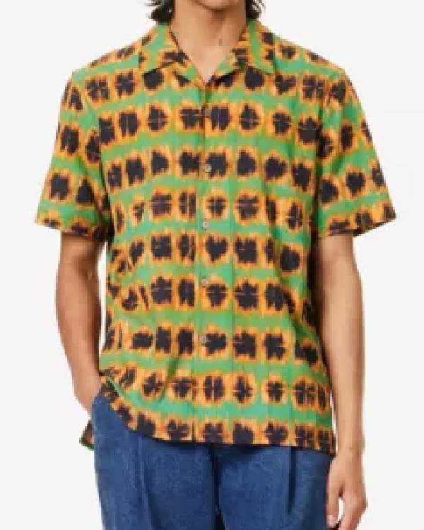 Frauds Suranne Jones Blue & Yellow Tie Dye Print Shirt