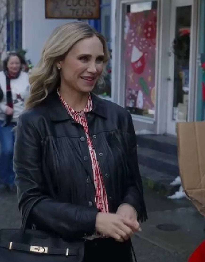 A Royal Montana Christmas 2025 Fiona Gubelmann Fringe Leather Jacket