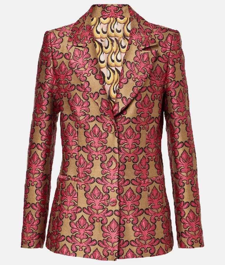 Access Daily 2025 Jane Lynch Floral Jacquard Blazer