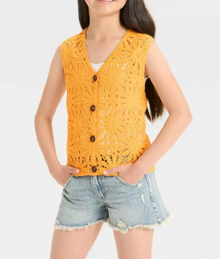 Access Hollywood 2025 Audrina Miranda Crochet Knit Vest Top