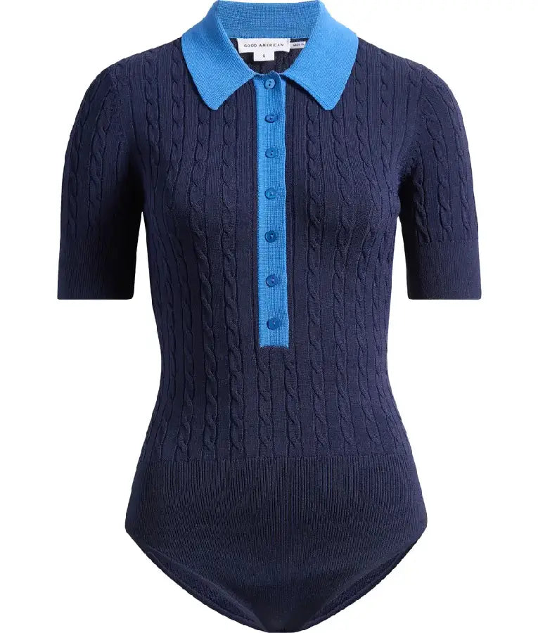 Access Hollywood 2025 Kit Hoover Cable Knit Polo Bodysuit Top