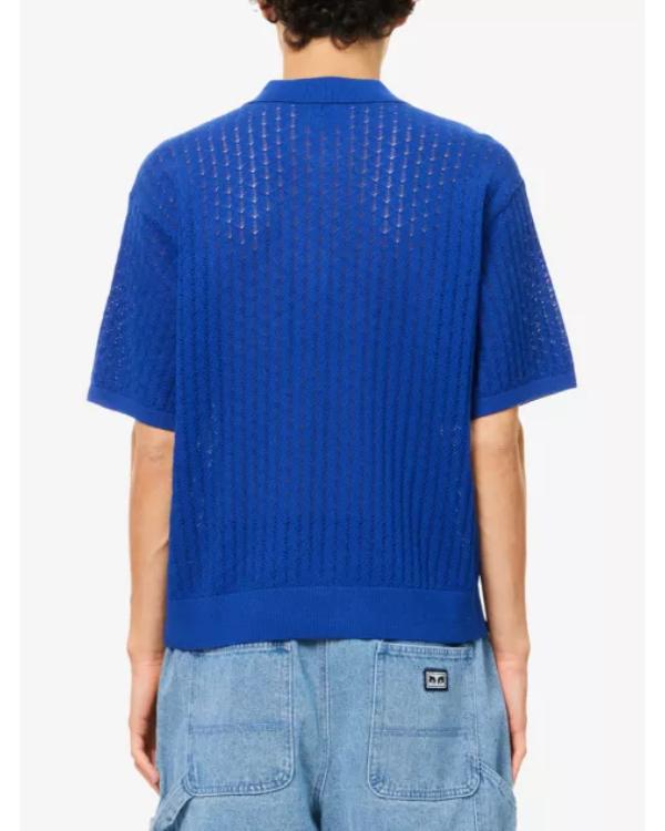 Access Hollywood 2025 Scott Evans Blue Knit Polo Shirt