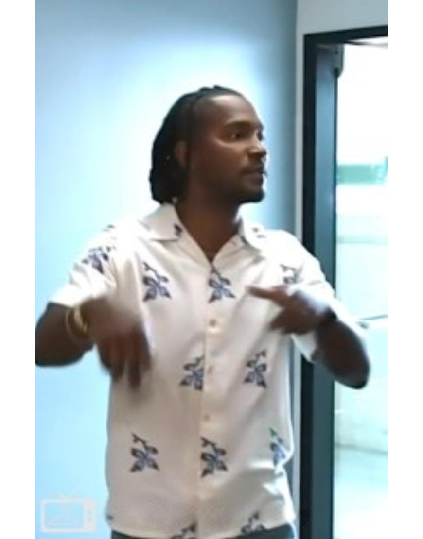 Access Hollywood 2025 Scott Evans Floral Camp Shirt