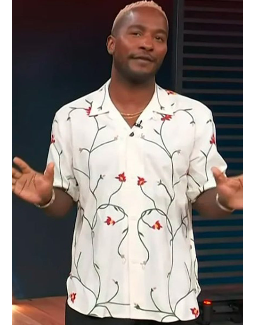 Access Hollywood 2025 Scott Evans Floral Print Shirt