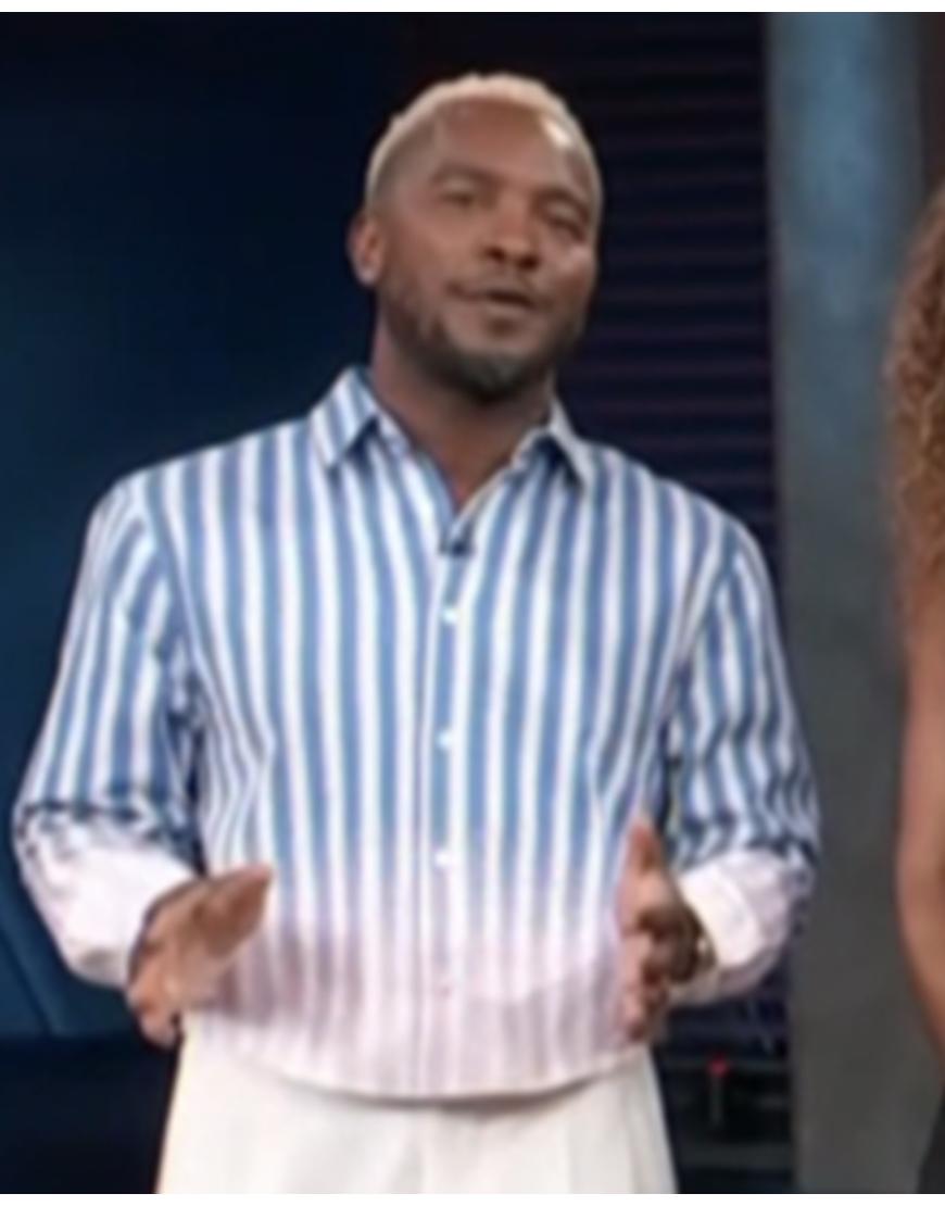 Access Hollywood 2025 Scott Evans Striped Ombre Shirt