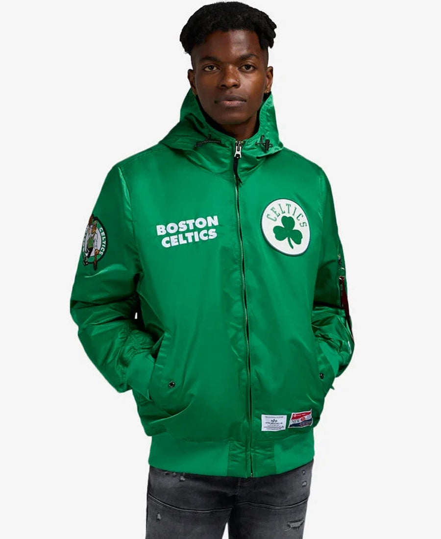 Alpha Industries X Boston Celtics Hooded Bomber Jacket