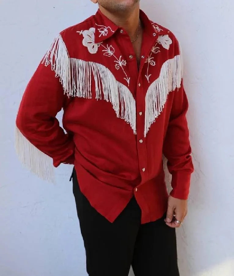 American Idol S23 Slater Nally Western Fringe Shirt