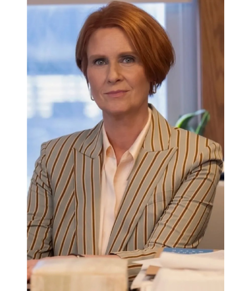 And Just Like That S03 Cynthia Nixon Striped Blazer