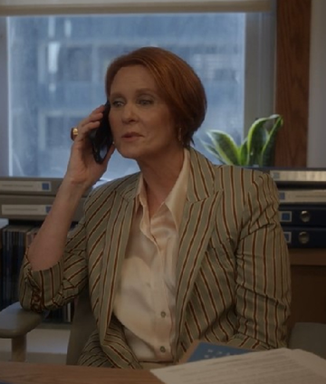 And Just Like That S03 Cynthia Nixon Striped Blazer