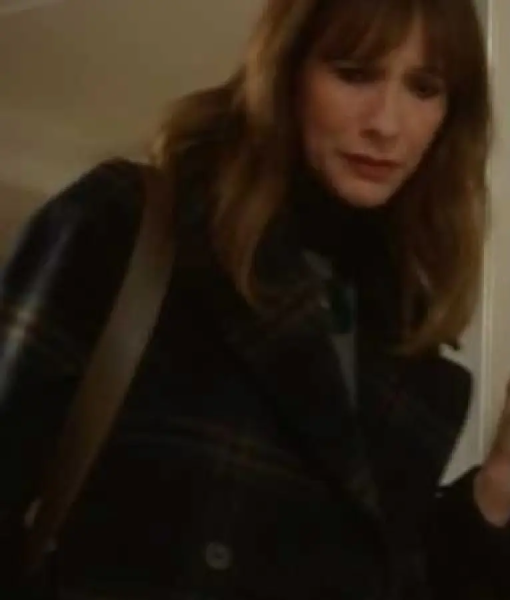 And Just Like That S03 Dolly Wells Checked Belted Coat