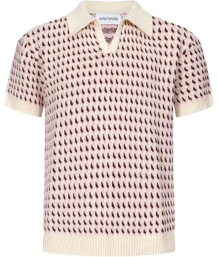 And Just Like That S03 Giuseppe Printed Knit Polo Shirt