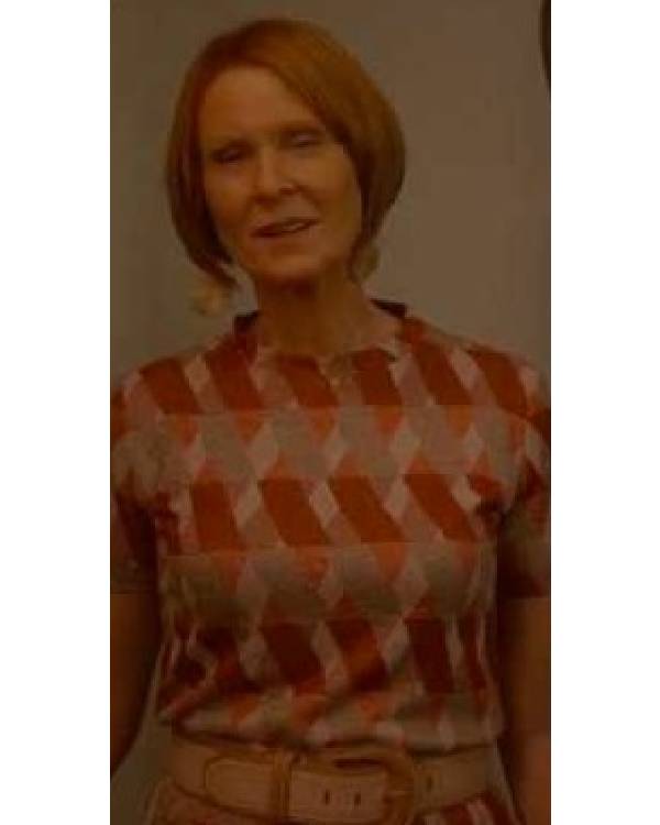 And Just Like That S03 Miranda Hobbes Jacquard Metallic Top