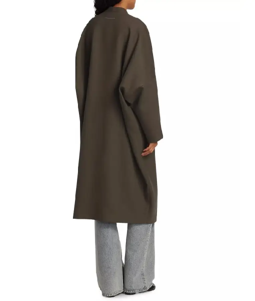 And Just Like That S03 Miranda Hobbes Khaki Cocoon Coat