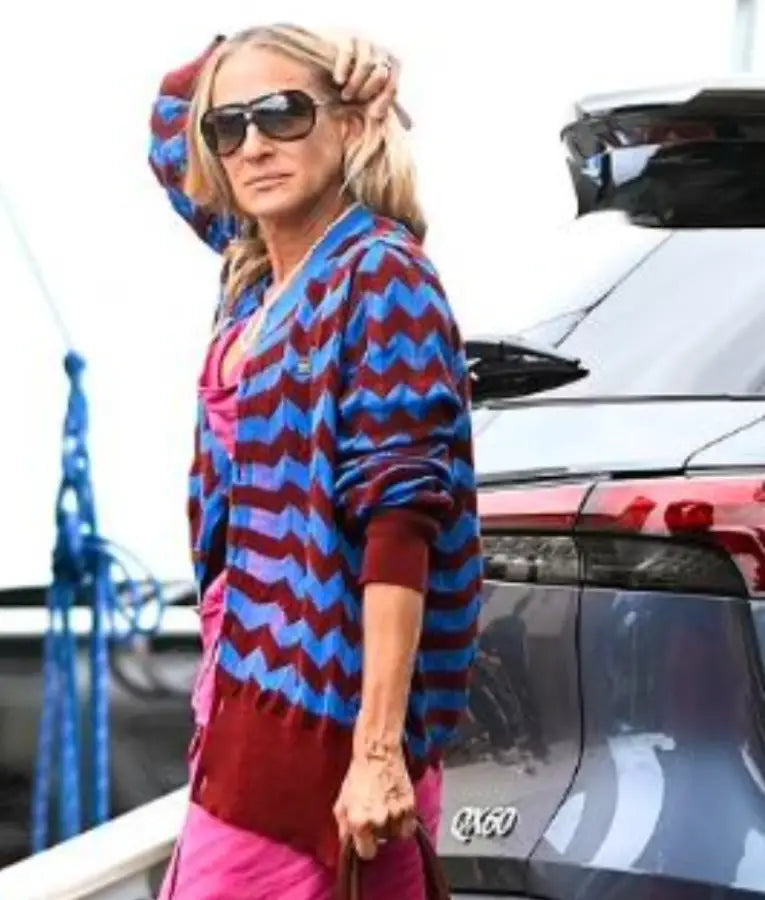 And Just Like That Sarah Jessica Parker Chevron Cardigan