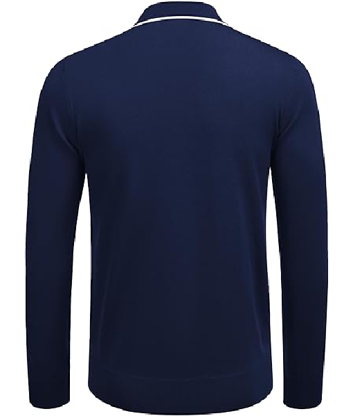 Assisted Living S06 Blue Striped Collar Polo Shirt