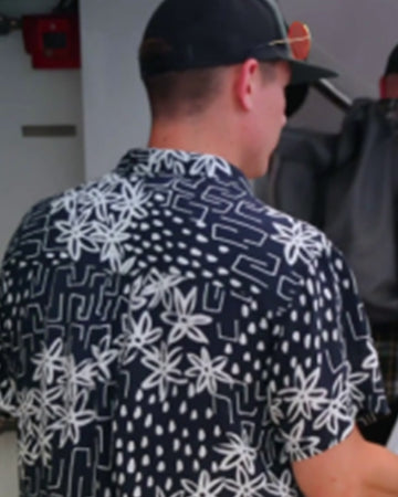 Below Deck S12 Kyle Stillie Black Floral Print Shirt
