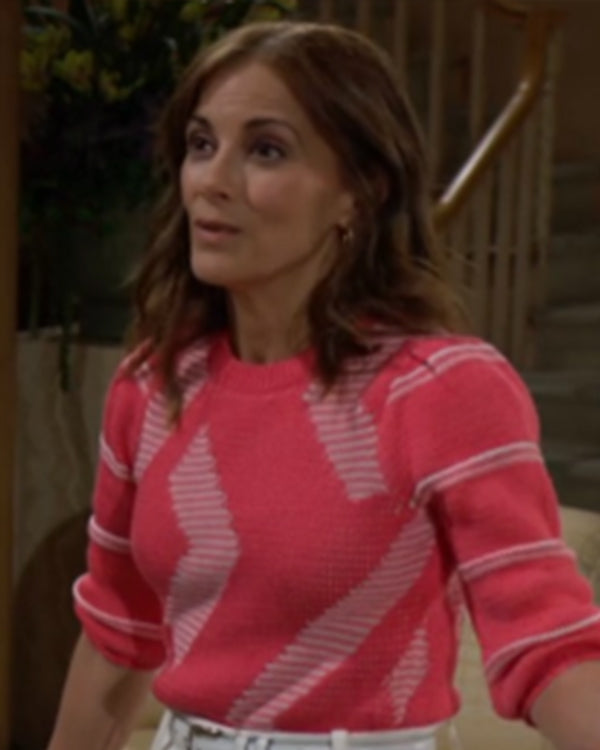 Bold And The Beautiful 2025 Rebecca Budig Pink Sweater