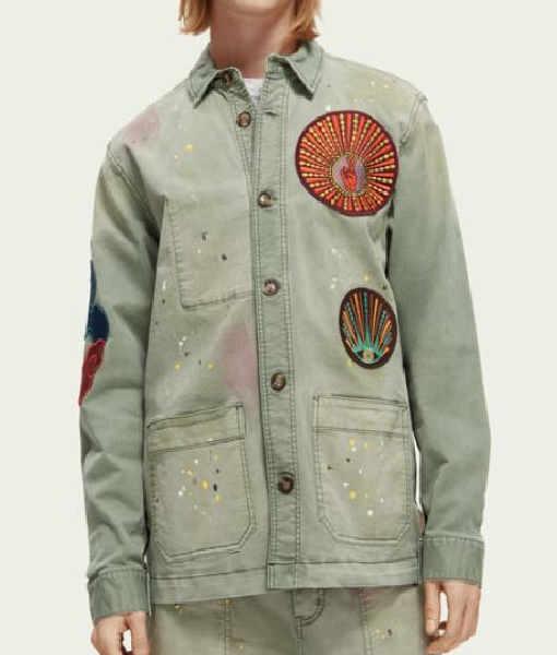 The Survivors S01 Shannon Berry Denim Patchwork Shacket