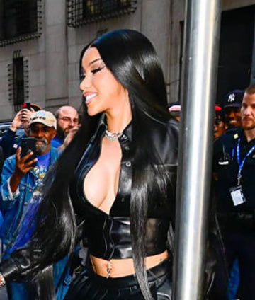 Cardi B NYC 2025 Black Cropped Jacket