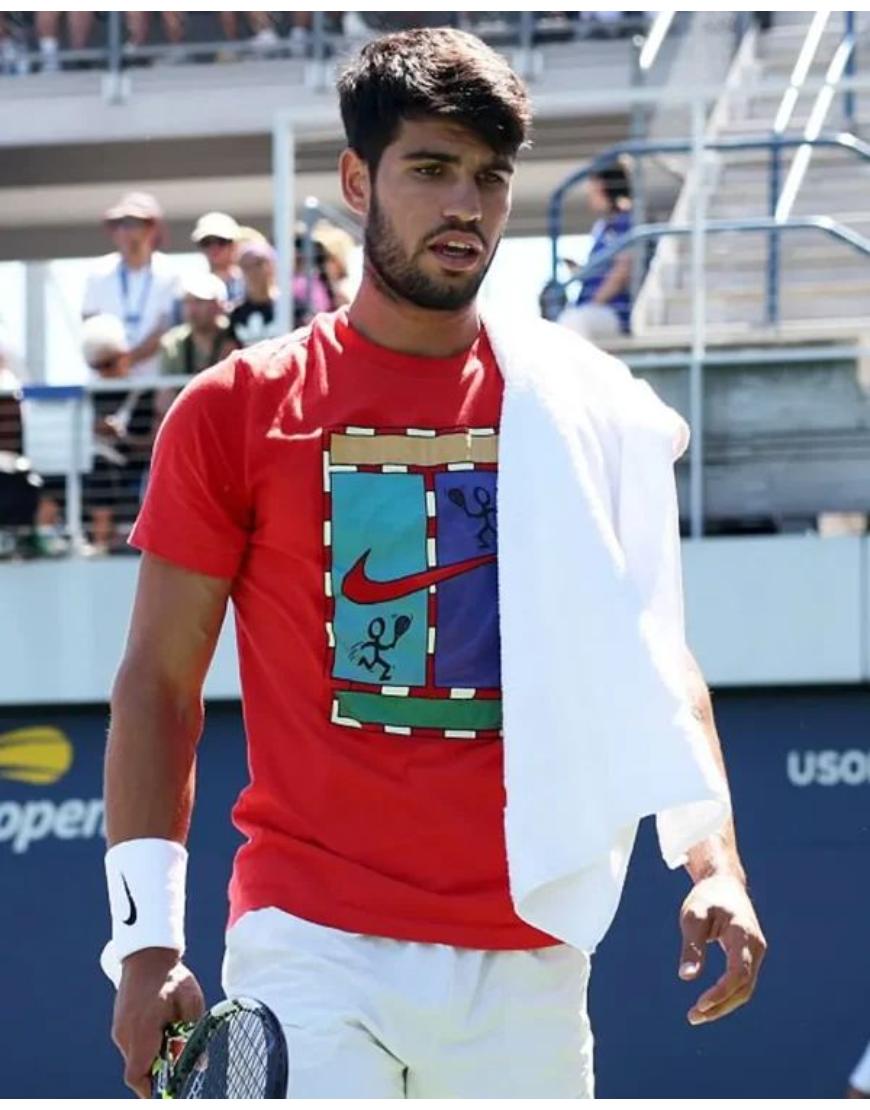 Carlos Alcaraz 2025 US Open Red T-Shirt
