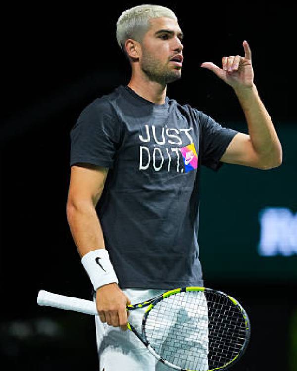 Carlos Alcaraz Rolex Paris Masters 2025 Black Graphic T-Shirt