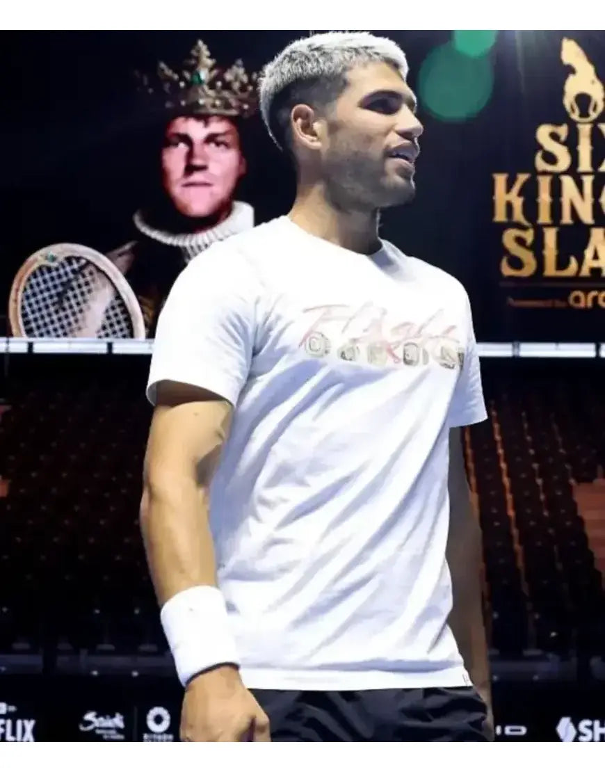 Carlos Alcaraz Six Kings Slam 2025 White T-Shirt
