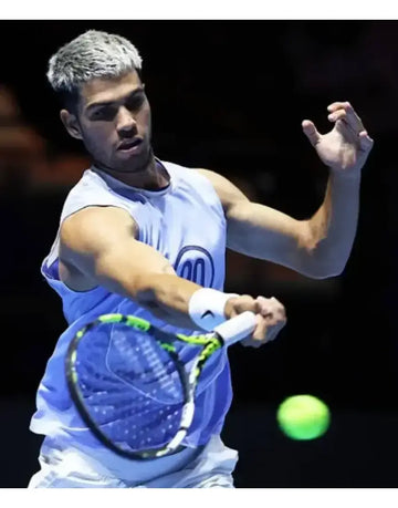 Carlos Alcaraz Six Kings Slam 2025 Blue Tank Top