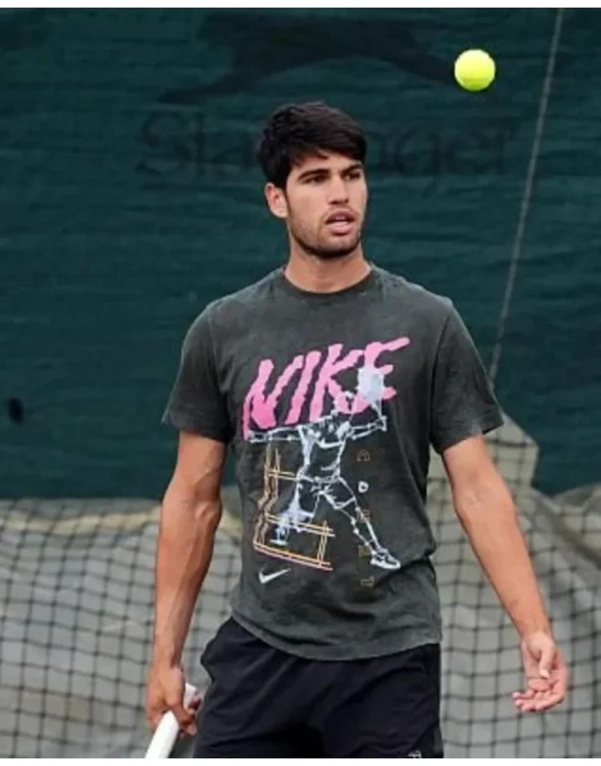 Carlos Alcaraz Wimbledon Championships 2025 Grey T-Shirt