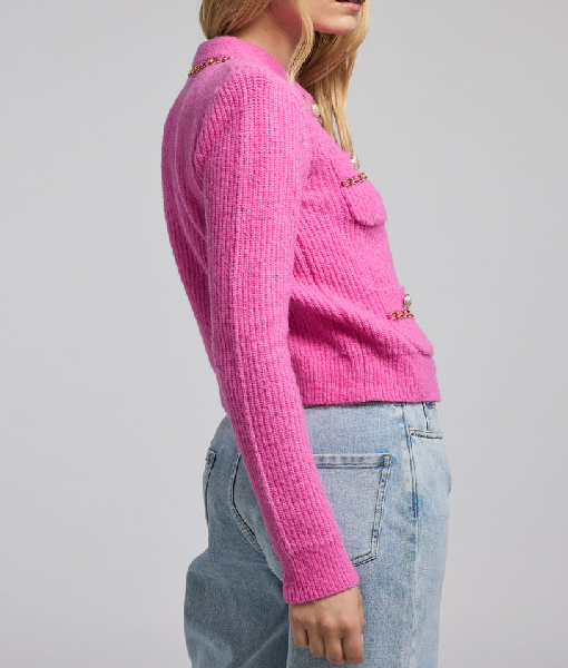 Elsbeth S02 Carrie Preston Pink Chain Cardigan