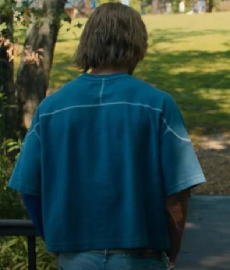 Chad Powers Glen Powell Blue Graphic Shirt