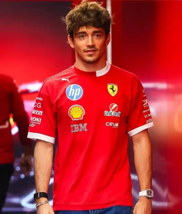 Charles Leclerc Belgium F1 Grand Prix 2025 Ferrari T-Shirt