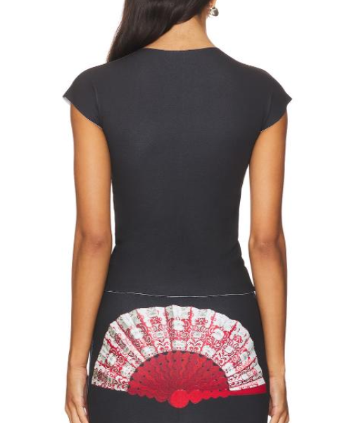 Beyond The Gates 2025 RhonniRose Mantilla Fan Print Top