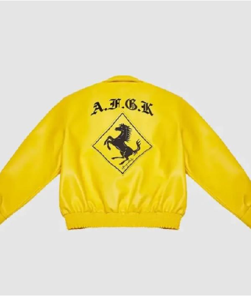 DONCARE AFGK Ferrari Yellow Leather Jacket