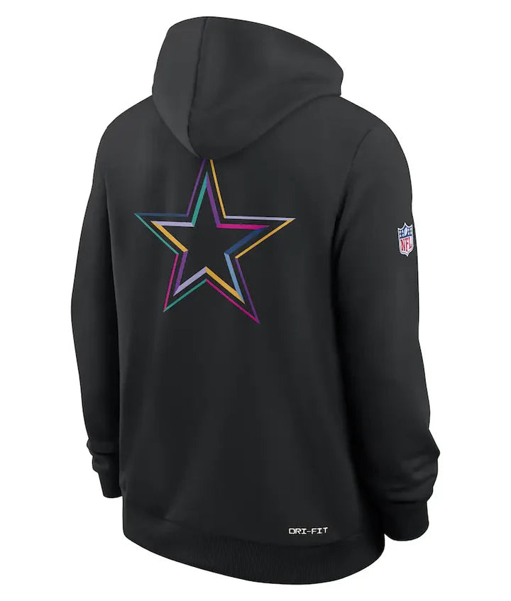 Dallas Cowboys Black 2025 Crucial Catch Sideline Dri-FIT Hoodie