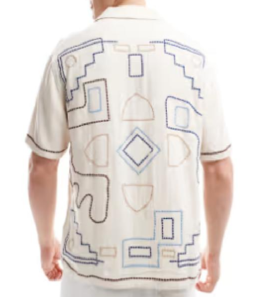 Destination X 2025 Shayne Cureton White Embroidered Shirt