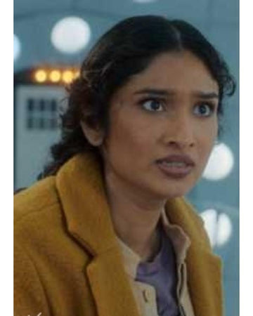 Doctor Who S15 Varada Sethu Golden Yellow Trench Coat