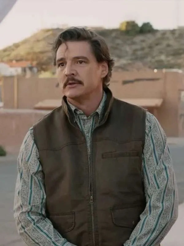 Pedro Pascal Eddington 2025 Brown Vest