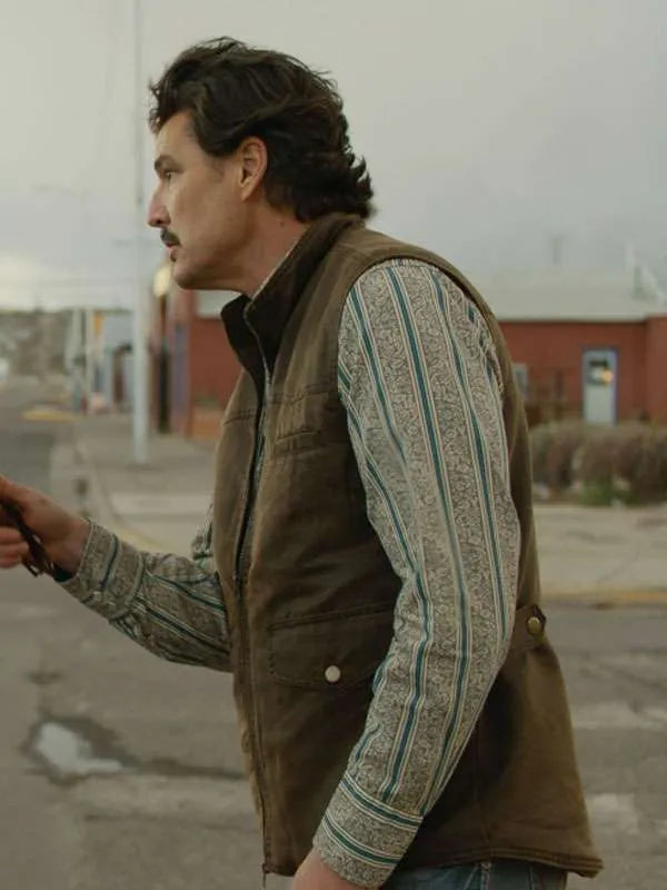 Pedro Pascal Eddington 2025 Brown Vest