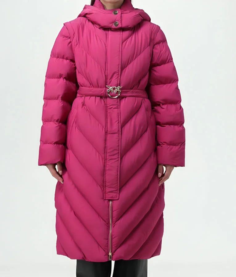 Elsbeth S02 Carrie Preston Pink Hooded Padded Coat