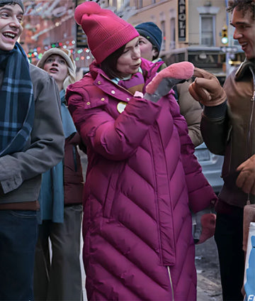 Elsbeth S02 Carrie Preston Pink Hooded Padded Coat