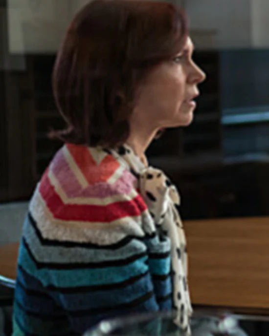 Elsbeth S02 Carrie Preston Rainbow Striped Tweed Jacket