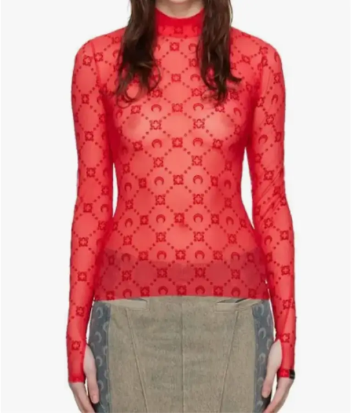 Emily In Paris S05 Emily Cooper Red Monogram Top