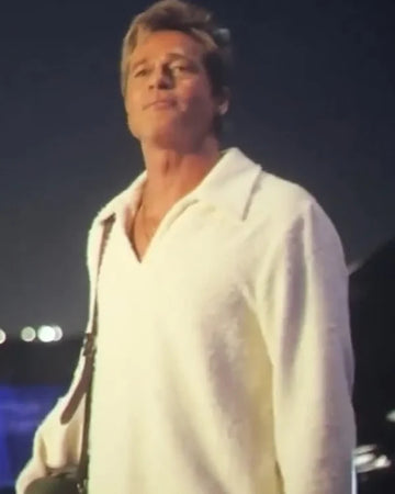 F1 The Movie Brad Pitt White Sweatshirt