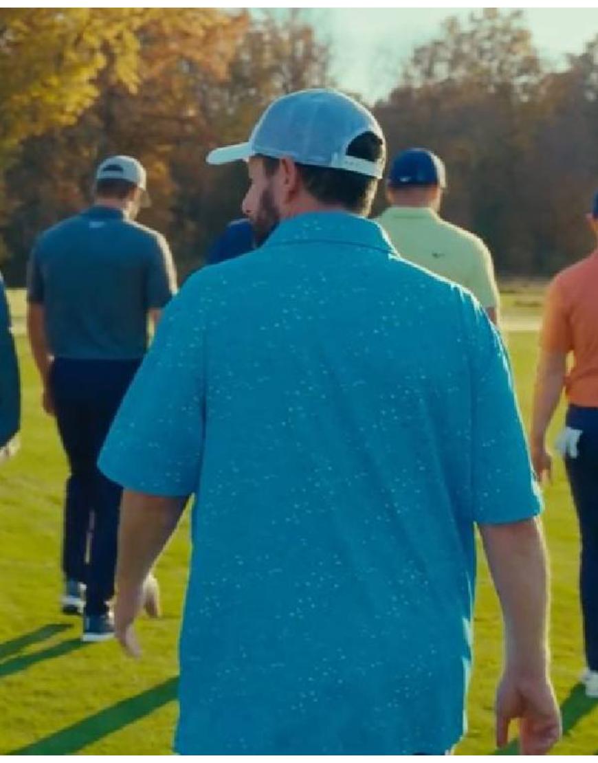 Happy Gilmore 2 Adam Sandler Blue Polo Shirt
